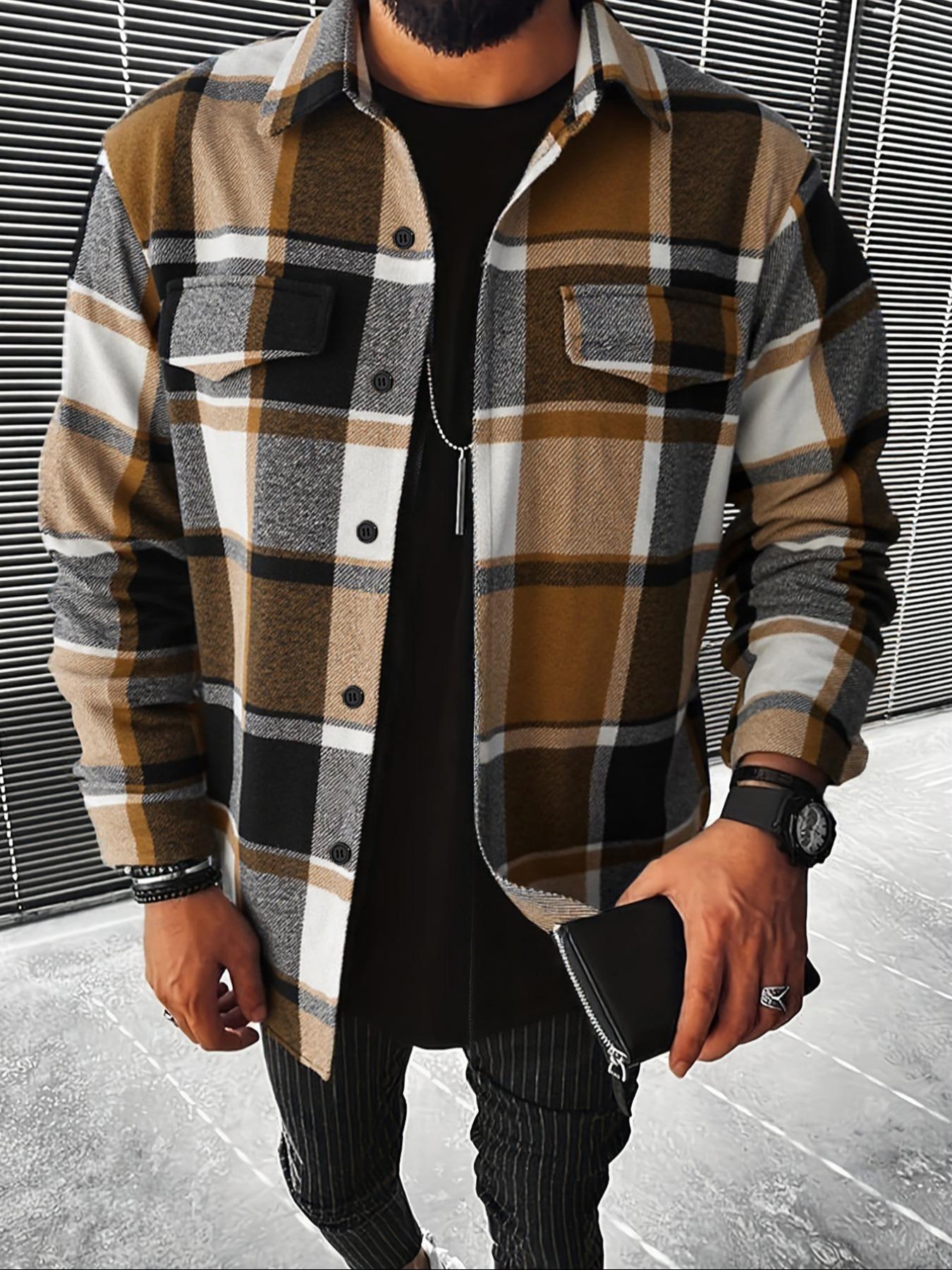 Flannel Shirt Lined - قميص رجالي كلاسيكي بنقشة مربعات، أنيق