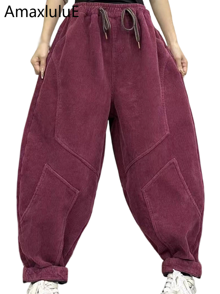 Corduroy Pant Warm - Amax LuluE تصميم الشتاء السيدات موضة