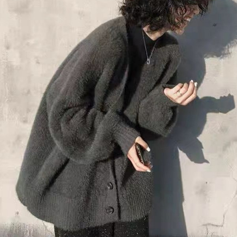 Wool Coat Peacoat - سترة من الصوف الصناعي المقلد للمنك،