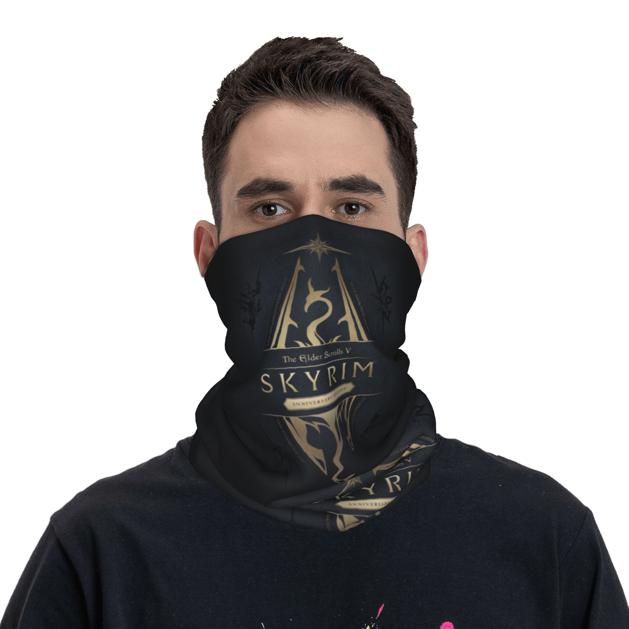 مخصص Skyrim شعار باندانا الشتا - مراجعة Neck Gaiter Fleece وسعره